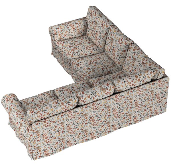 Potah na pohovku IKEA Ektorp rohová barva oranžová látka pletený vzor, vzorované