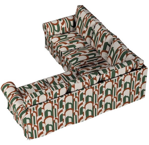 Potah na pohovku IKEA Ektorp rohová barva zelená látka pletený vzor, vzorované