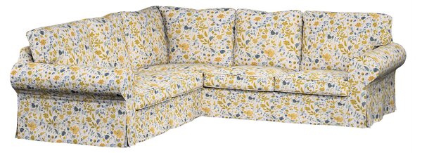Potah na pohovku IKEA Ektorp rohová barva žlutá látka pletený vzor, vzorované