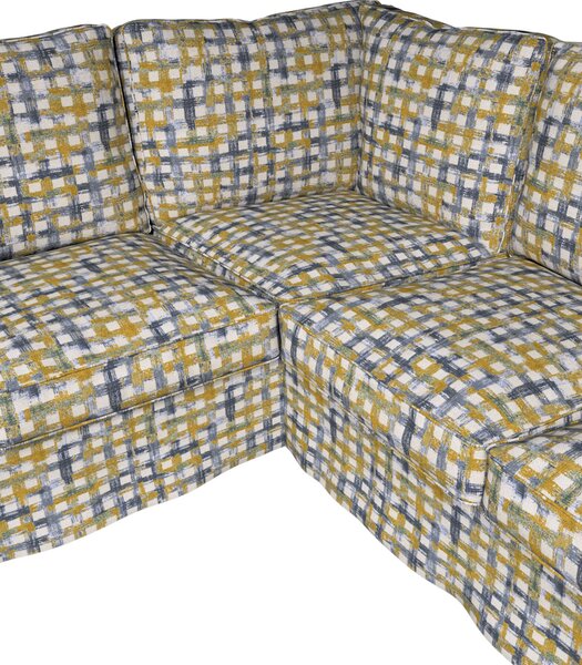 Potah na pohovku IKEA Ektorp rohová barva modrá látka pletený vzor, vzorované