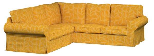 Potah na pohovku IKEA Ektorp rohová barva žlutá látka pletený vzor, vzorované