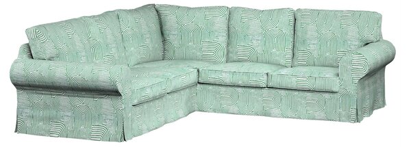 Potah na pohovku IKEA Ektorp rohová barva zelená látka pletený vzor, vzorované