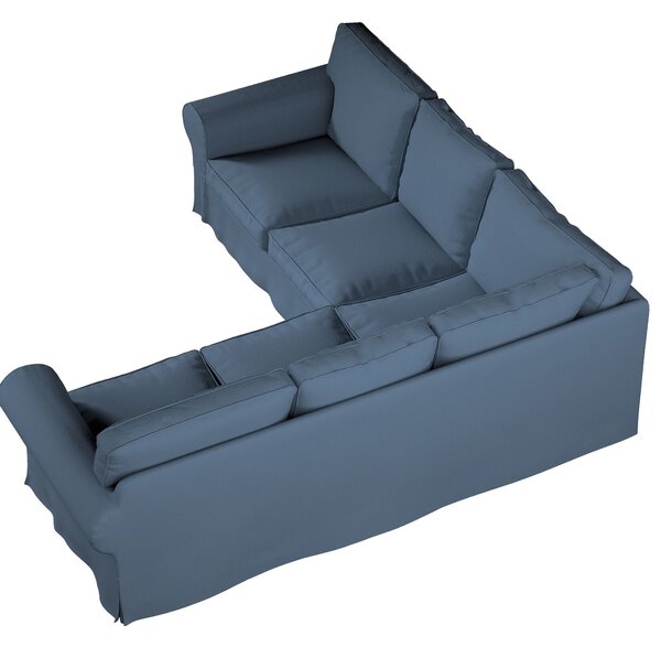 Potah na pohovku IKEA Ektorp rohová barva modrá látka pletený vzor