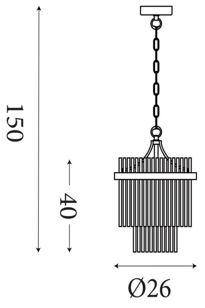 Searchlight 11200-1GO - Lustr na řetězu LARA 1xE27/60W/230V