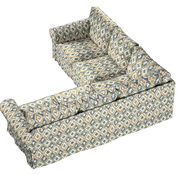 Potah na pohovku IKEA Ektorp rohová barva modrá látka pletený vzor, vzorované
