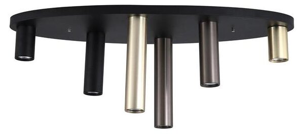 Searchlight 50571-6BK - Stropní svítidlo TUBES 6xGU10/10W/230V 80x30 cm