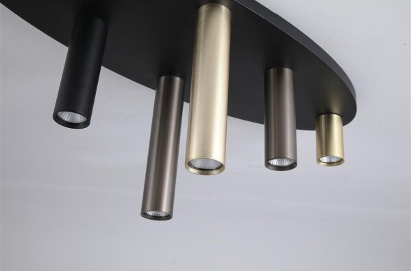 Searchlight 50571-6BK - Stropní svítidlo TUBES 6xGU10/10W/230V 80x30 cm