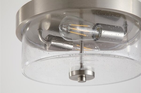 Searchlight 66210-2SS-Koup stropní PRESTON 2xE27/60W/230V IP44 pr.33cm stříbrná