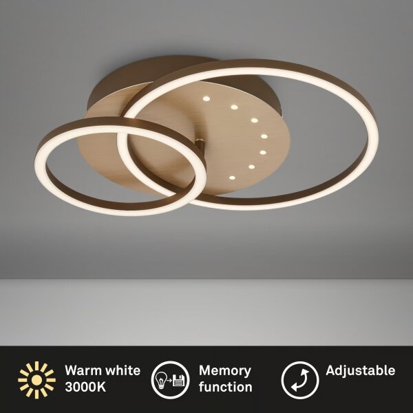 Brilo - LED Stmívatelné stropní svítidlo LED/26W/230V 3000K hnědá