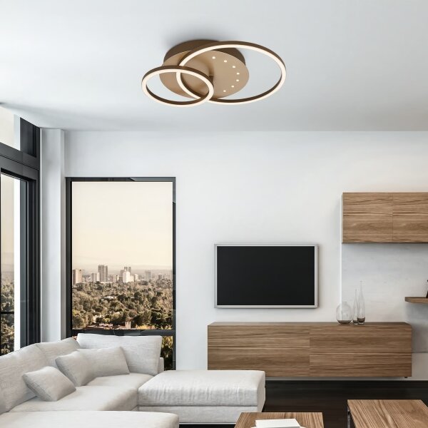 Brilo - LED Stmívatelné stropní svítidlo LED/26W/230V 3000K hnědá