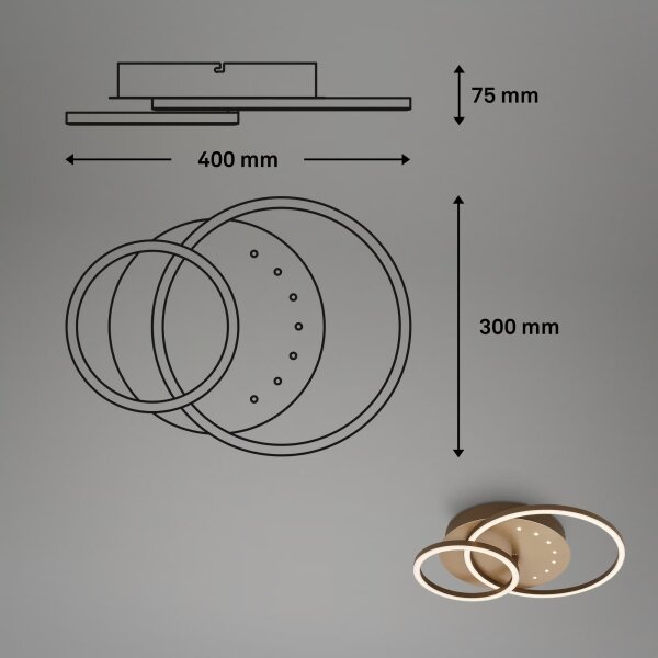 Brilo - LED Stmívatelné stropní svítidlo LED/26W/230V 3000K hnědá