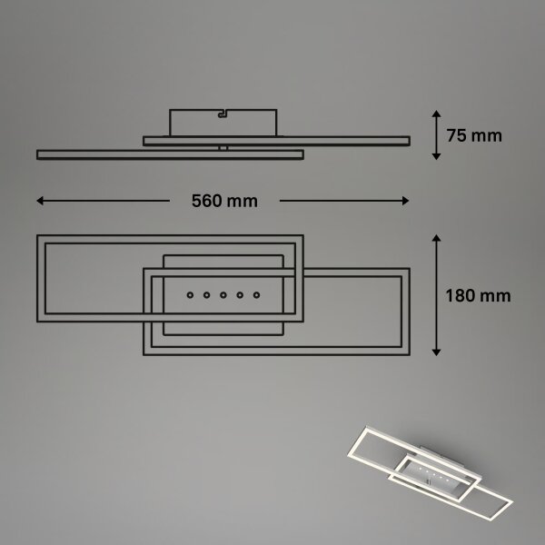 Brilo - LED Stmívatelné stropní svítidlo LED/30W/230V 3000K matný chrom