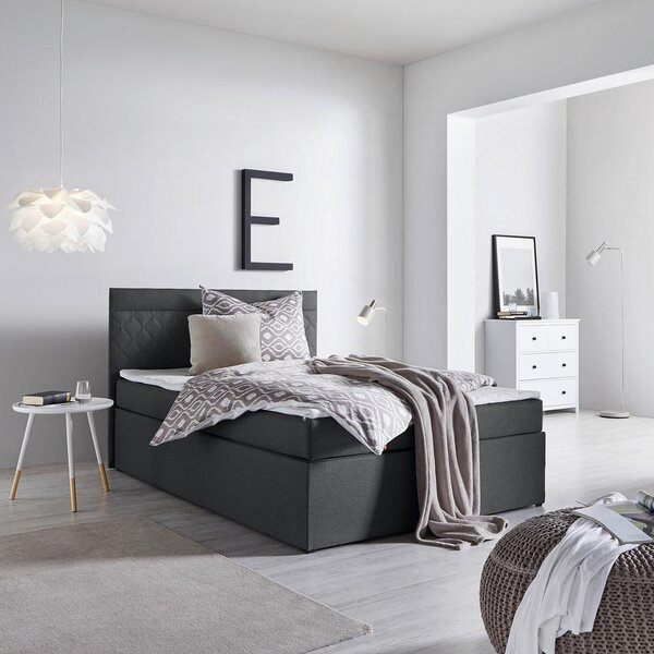 Boxspring postel ROSA, 140x200 cm, antracitová