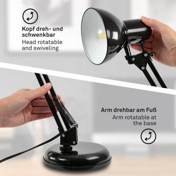 Stolní lampa 1xE14/25W/230V černá
