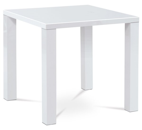 Jídelní stůl LIZZIE 80x80 cm, vysoký bílý lesk