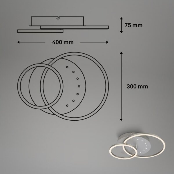 Brilo - LED Stmívatelné stropní svítidlo LED/26W/230V 3000K matný chrom
