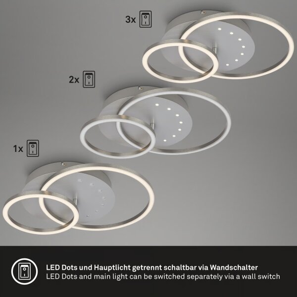 Brilo - LED Stmívatelné stropní svítidlo LED/26W/230V 3000K matný chrom