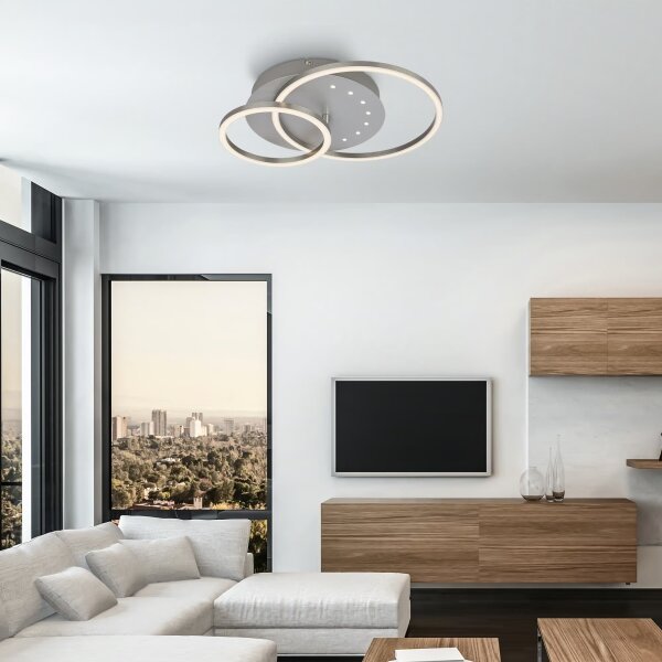 Brilo - LED Stmívatelné stropní svítidlo LED/26W/230V 3000K matný chrom