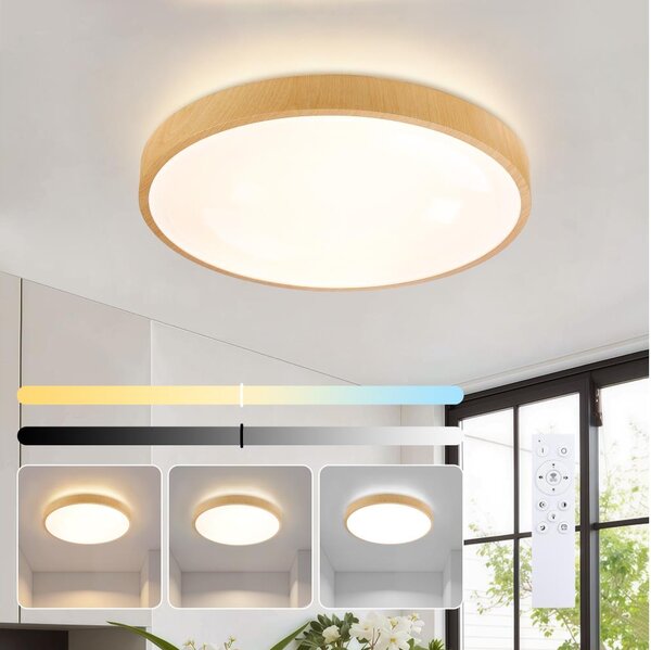 Brilagi-LED Stmívat. svítidlo GLASS POOL DOUBLE LED/48W/230V 40 cm dek. dřeva+DO