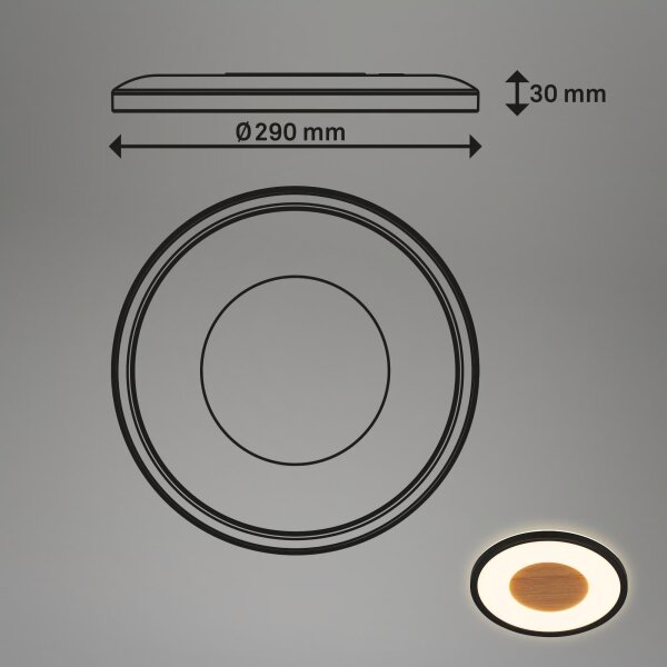 Brilo - LED Stropní svítidlo SUFIT WOOD LED/18W/230V 3000K pr. 29 cm