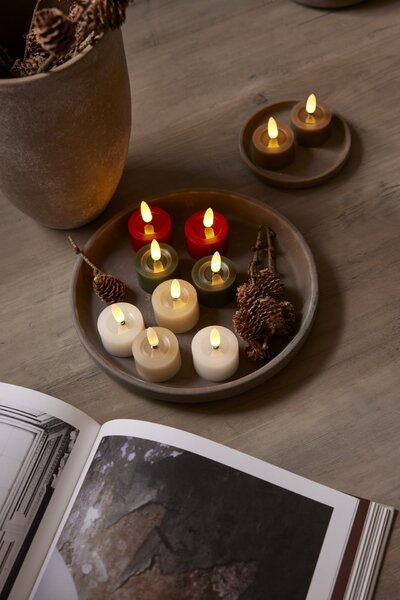 Čajová LED svíčka Flamme White 4 cm – set 2 ks