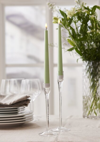 LED svíčka Flamme Candy Green – set 2 ks