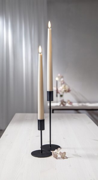 LED svíčka Flamme Slim Beige – set 2 ks + dálkový ovladač