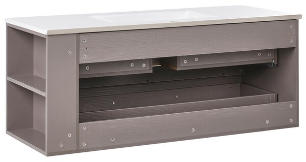 Závěsná koupelnová skříňka s umyvadlem MANCORA Taupe