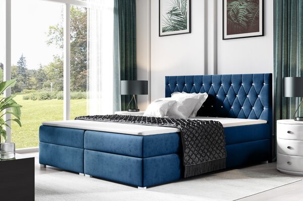 Čalouněná postel Nadine 180x200cm, modrá Monolith