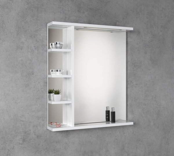 Aqualine Aqualine, KORIN STRIP zrcadlo s LED osvětlením a poličkami 60x70x12cm, KO370S