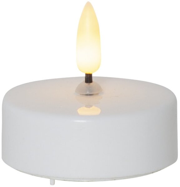 Čajová LED svíčka Flamme White 5,8 cm – set 2 ks