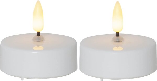 Čajová LED svíčka Flamme White 5,8 cm – set 2 ks