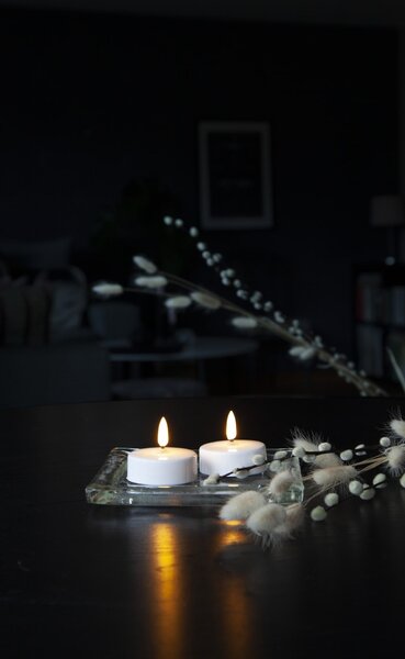 Čajová LED svíčka Flamme White 5,8 cm – set 2 ks
