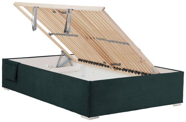 Postel Remi s bočnicemi 120x200, potah tmavě zelený