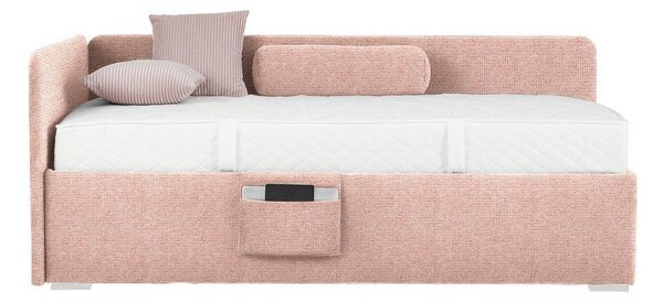 Postel Remi s bočnicemi 90x200, potah tmavě růžový