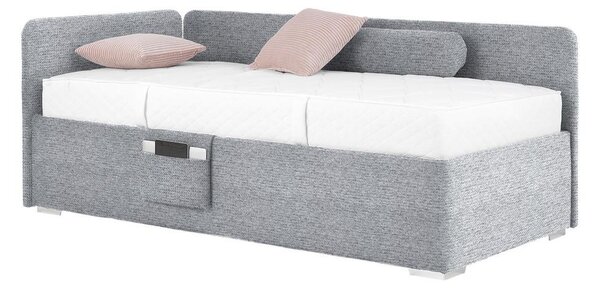 Postel Remi s bočnicemi 90x200, potah tmavě šedý
