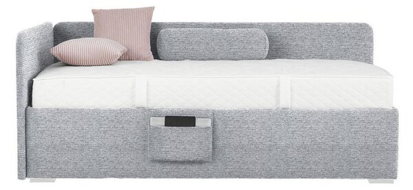 Postel Remi s bočnicemi 90x200, potah tmavě šedý