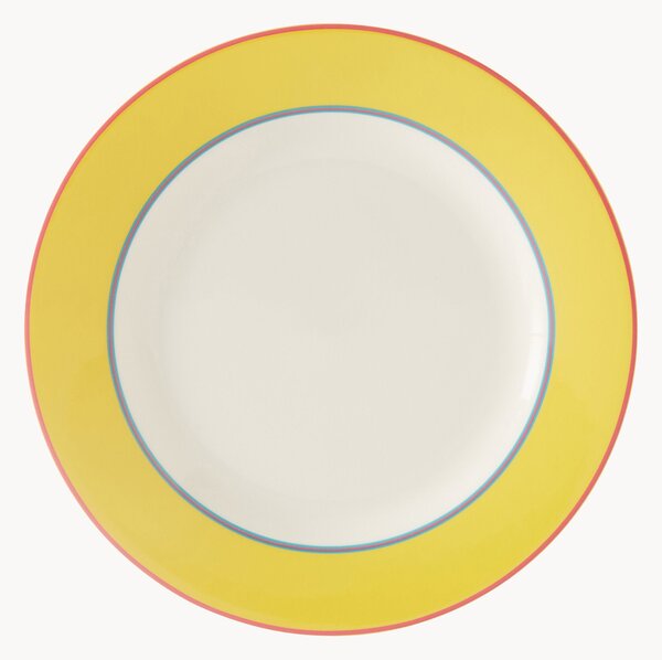 Sada snídaňových talířů z jemného porcelánu Calypso Yellow Side, 4 díly