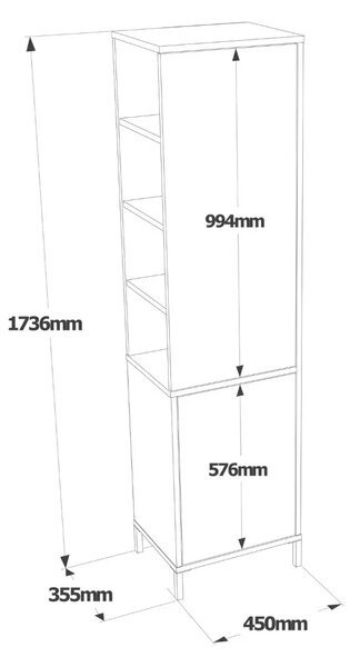 Koupelnová skříňka Houseland Vitale 01 bílá