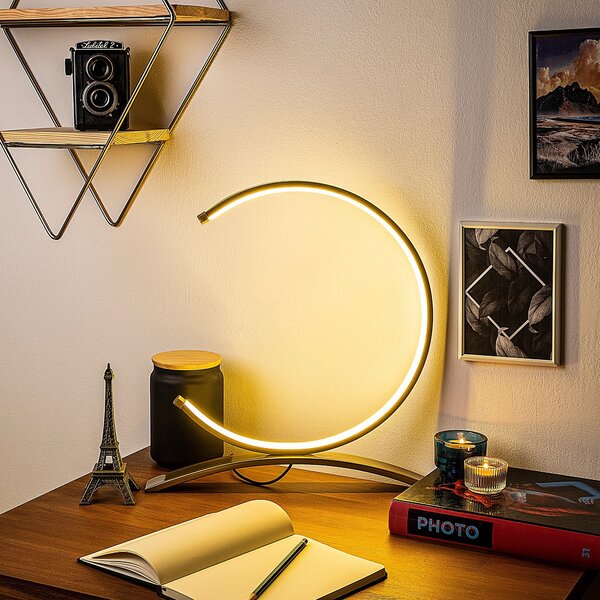 Opviq Stolní lampa Moon s LED osvětlením zlatá