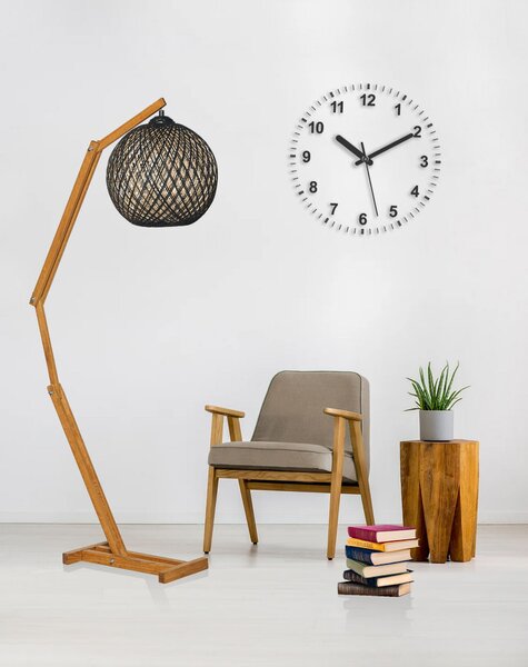 Opviq Stojací lampa Beehive z masivu černá/hnědá