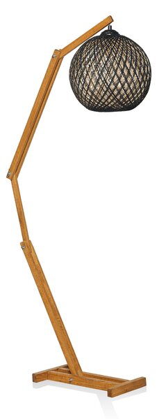 Opviq Stojací lampa Beehive z masivu černá/hnědá