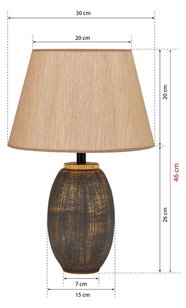 Opviq Stolní lampa Elev hnědá/zlatá