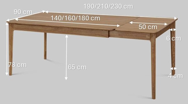 Rozkládací jídelní stůl Aura Elegant - 1400x900 mm