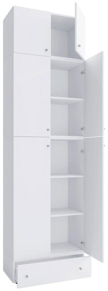 Šatní skříň Lona XXL nástavba se zásuvkou, bílá