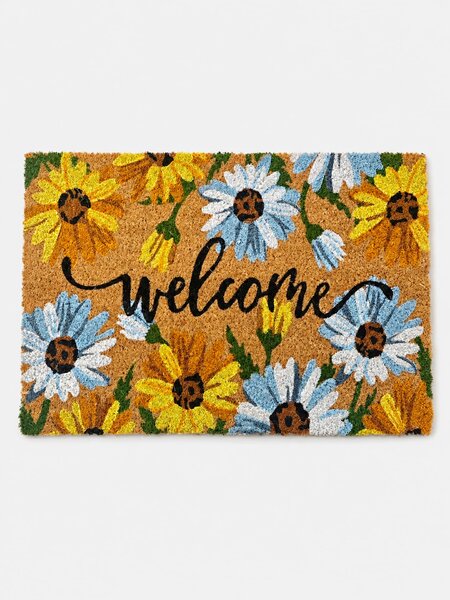 Sinsay - Květinová rohožka s nápisem Welcome - vícebarevná