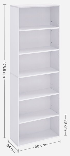 SONGMICS Knihovna Vasagle Viera 60 cm bílá