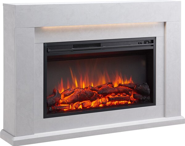 Elektrický krb BALDERIA Xerxes – stojací krb, výkon 2000 W – betonový vzhled