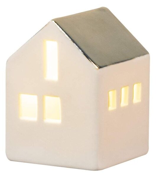 Porcelánová mini LED lucerna Large House