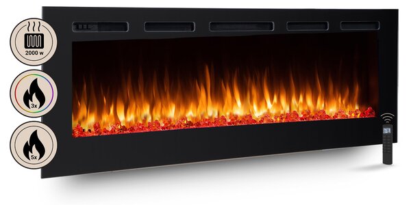 Elektrický krb BALDERIA Fiamma 68 – vestavný krb, topný výkon 2000 W – erný